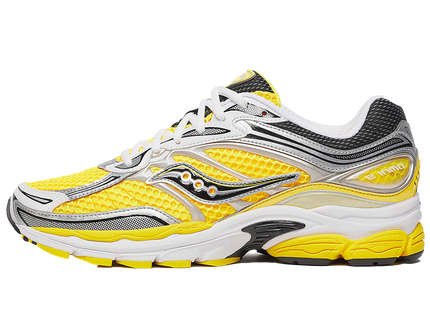 Saucony ProGrid Omni 9 ViZi Gold Metallic Silver S70739-43 SneakerMood Side view, toe pointing left