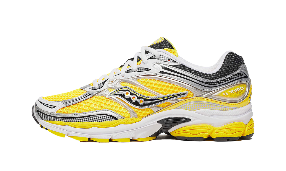 Saucony ProGrid Omni 9 ViZi Gold Metallic Silver S70739-43 SneakerMood Side view, toe pointing left