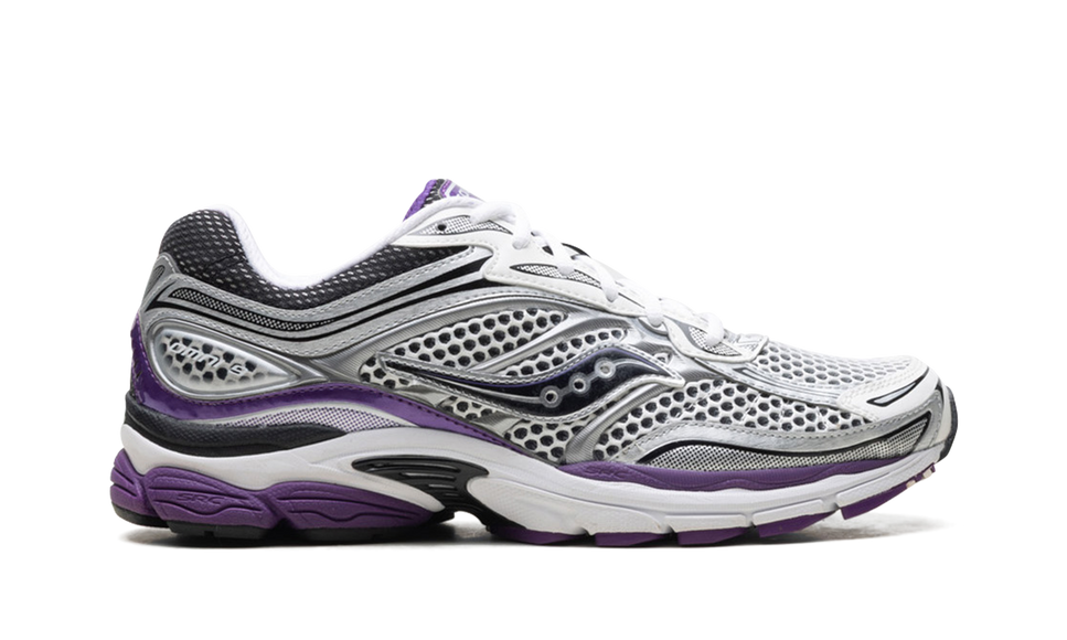 Saucony ProGrid Omni 9 White Black Silver Purple S70739-10 SneakerMood Side view, toe pointing right