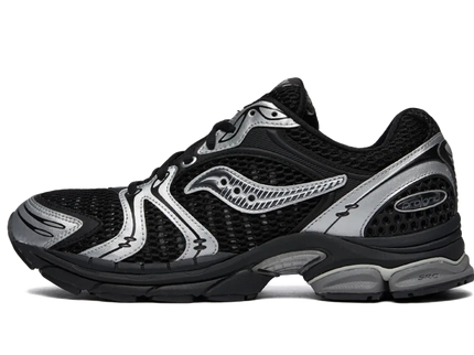 Saucony ProGrid Triumph 4 Black Silver S70704-23 SneakerMood Side view, toe pointing left