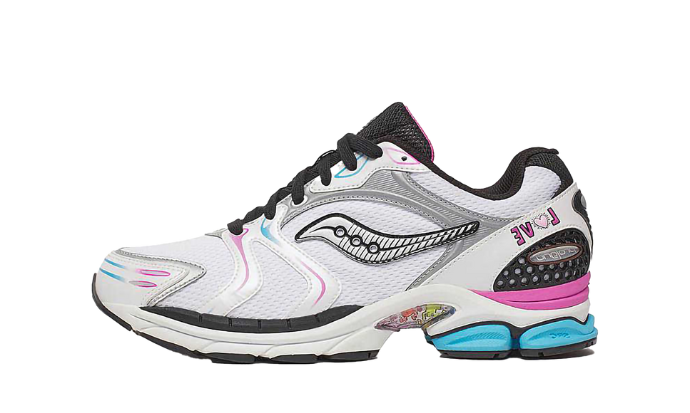 Saucony ProGrid Triumph 4 Keith Haring Love S70974-1 SneakerMood Side view, toe pointing left