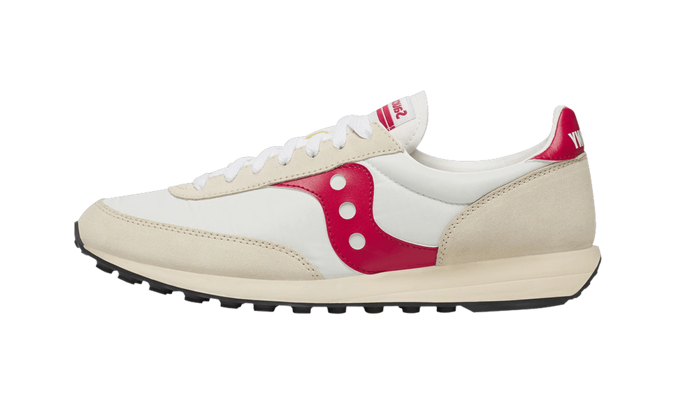 Saucony Trainer 80 White Red S70884-10 SneakerMood Side view, toe pointing left
