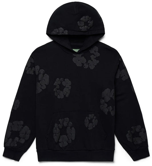 SneakerMood - Denim Tears Cotton Wreath Hoodie Black Monochrome - Front