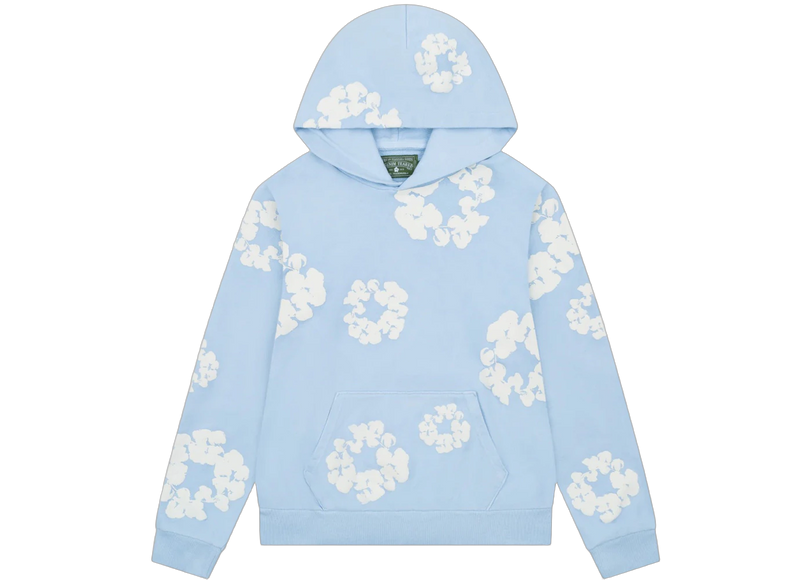 SneakerMood - Denim Tears Cotton Wreath Hoodie Powder Blue - Front