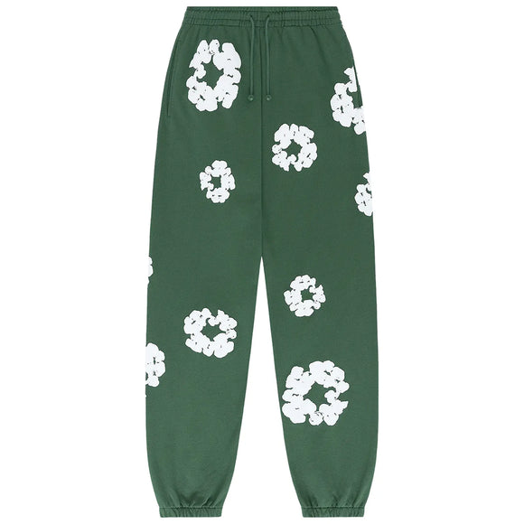 SneakerMood - Denim Tears Cotton Wreath Sweatpants Green - Front