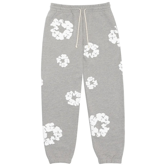 SneakerMood - Denim Tears Cotton Wreath Sweatpants Grey - Front