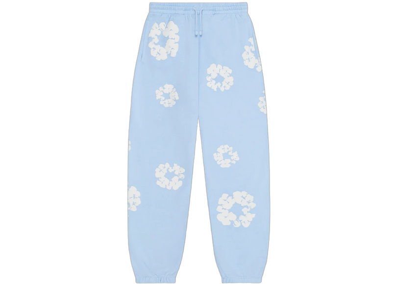 SneakerMood - Denim Tears Cotton Wreath Sweatpants Powder Blue - Front