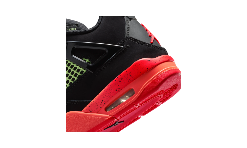 SneakerMood Air Jordan 4 Retro Black Infrared Barely Volt (GS) Heel Detail