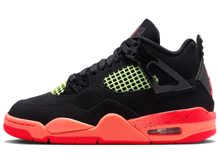SneakerMood Air Jordan 4 Retro Black Infrared Barely Volt (GS) Side