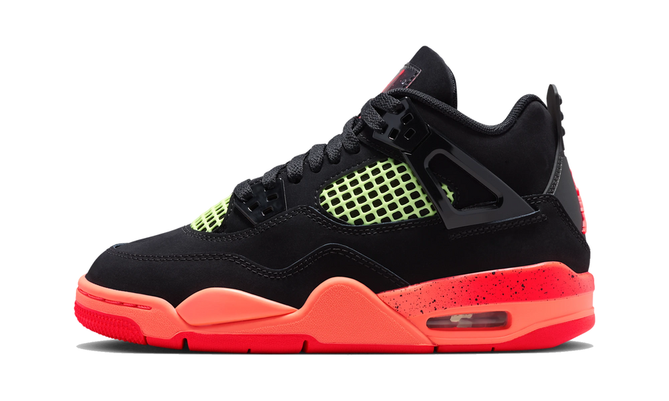 SneakerMood Air Jordan 4 Retro Black Infrared Barely Volt (GS) Side