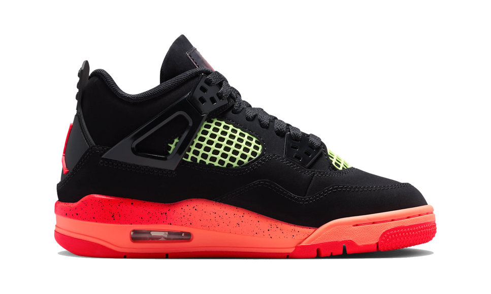 SneakerMood Air Jordan 4 Retro Black Infrared Barely Volt (GS) Side Inner