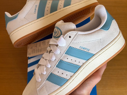 adidas Campus 00s Crystal White Pre loved Blue IF2989 SneakerMood Hand-held shoe view
