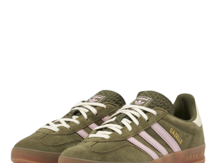 adidas Gazelle Indoor Focus Olive JH6475 SneakerMood Pair front three-quarter view