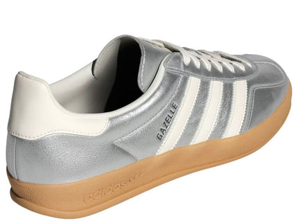 adidas Gazelle Indoor Silver Metallic Core White JR1206 SneakerMood Rear three-quarter view