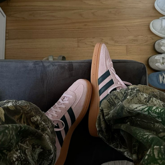 adidas Handball Spezial WMNS 'Clear Pink' IF6561 SneakerMood On-foot view