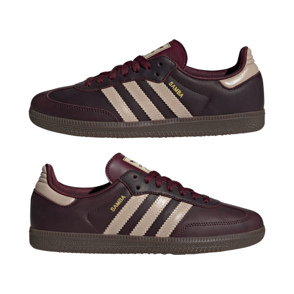 adidas Samba OG W Maroon Crystal Sand IF7004 SneakerMood Pair side views