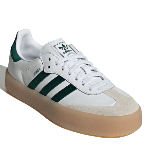 adidas Sambae White Collegiate Green Gum ID0440 SneakerMood Front three-quarter view