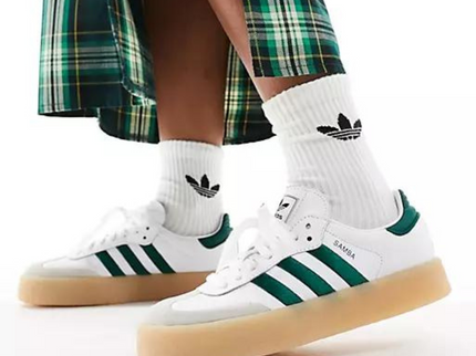 adidas Sambae White Collegiate Green Gum ID0440 SneakerMood On-foot view