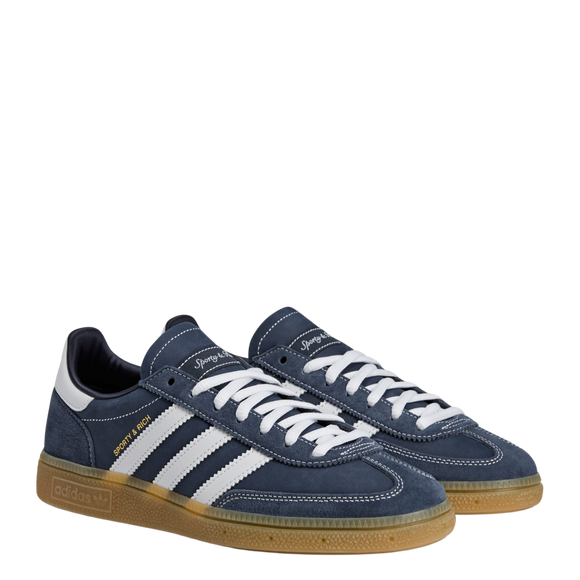 adidas x Sporty & Rich Handball Spezial 'Night Indigo' JP7066 SneakerMood Pair front three-quarter view