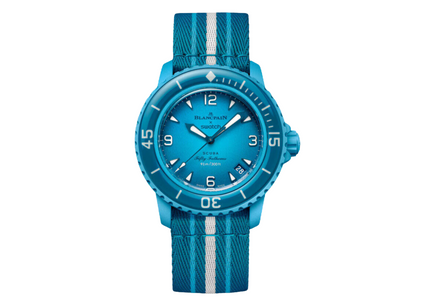 Blancpain x Swatch Scuba Fifty Fathoms Blue Lagoon – SO35L400 – SneakerMood – 01
