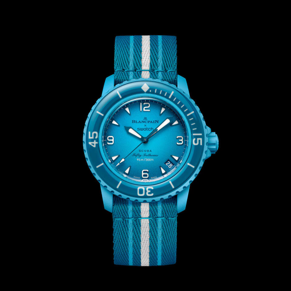 Blancpain x Swatch Scuba Fifty Fathoms Blue Lagoon – SO35L400 – SneakerMood – 06