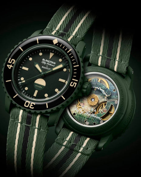 Blancpain x Swatch Scuba Fifty Fathoms Green Abyss – SO35G100 – SneakerMood – 02