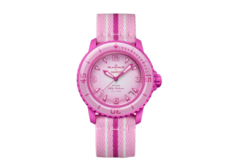 Blancpain x Swatch Scuba Fifty Fathoms Pink Ocean – SO35P400 – SneakerMood – 01
