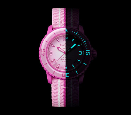 Blancpain x Swatch Scuba Fifty Fathoms Pink Ocean – SO35P400 – SneakerMood – 02