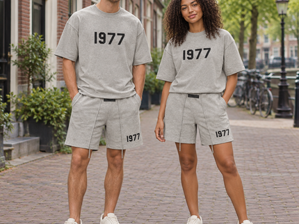 Essentials 1977 Dark Oatmeal Summer Set Streetwear Couple SneakerMood