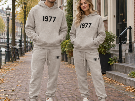 Essentials 1977 Dark Oatmeal Winter Set Streetwear Couple SneakerMood