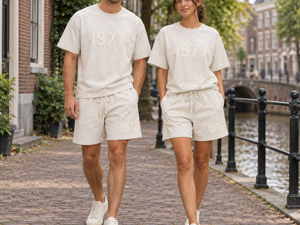 Essentials 1977 Light Oatmeal Summer Set Streetwear Couple SneakerMood