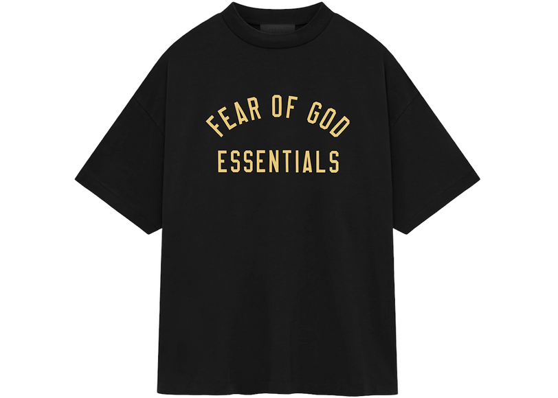 Essentials Black Gold Jersey T-shirt Front SneakerMood