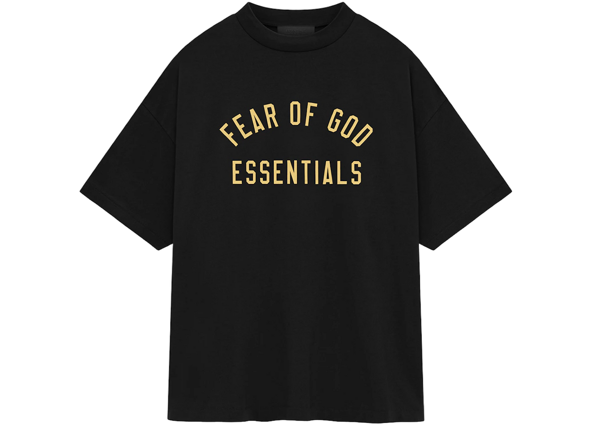 Essentials Black Gold Jersey T-shirt Front SneakerMood