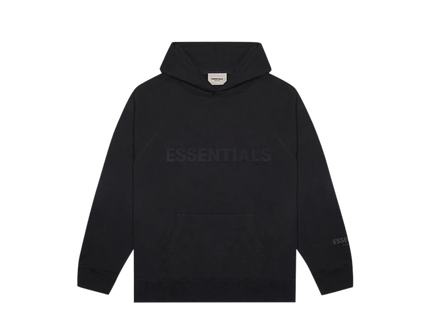 Essentials Black Pullover Hoodie Front SneakerMood