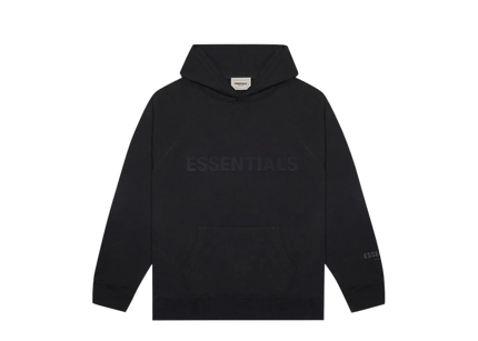 Essentials Black Pullover Hoodie Front SneakerMood