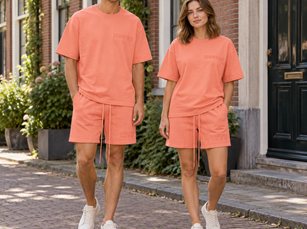Essentials Coral Summer Set Streetwear Couple SneakerMood