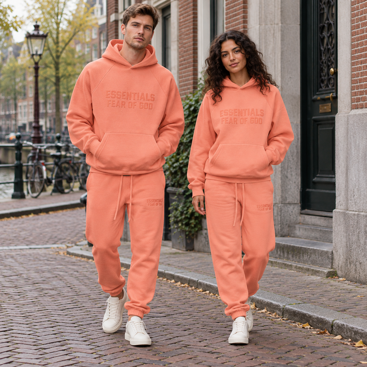 Essentials Coral Winter Set Streetwear Couple SneakerMood