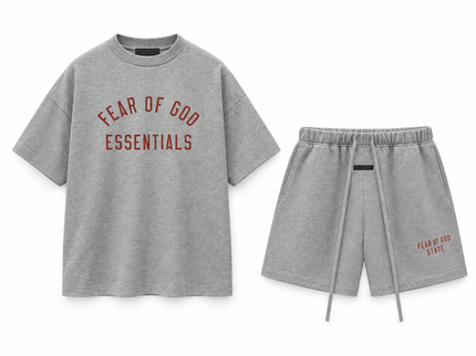 Essentials Dark Heather Summer Set Complete Outfit SneakerMood