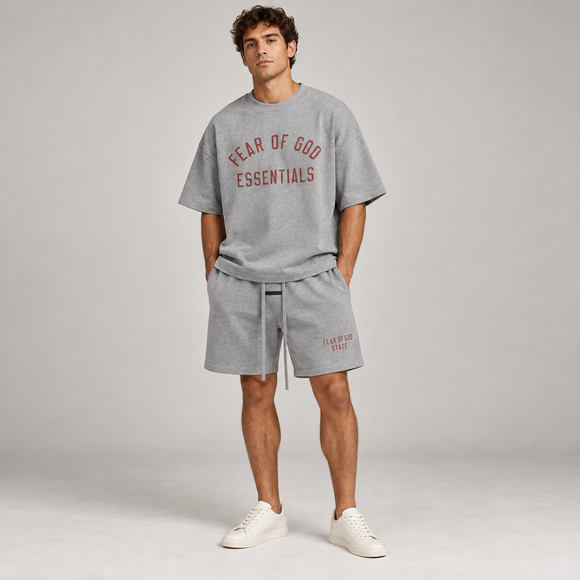 Essentials Dark Heather Summer Set Studio Model SneakerMood