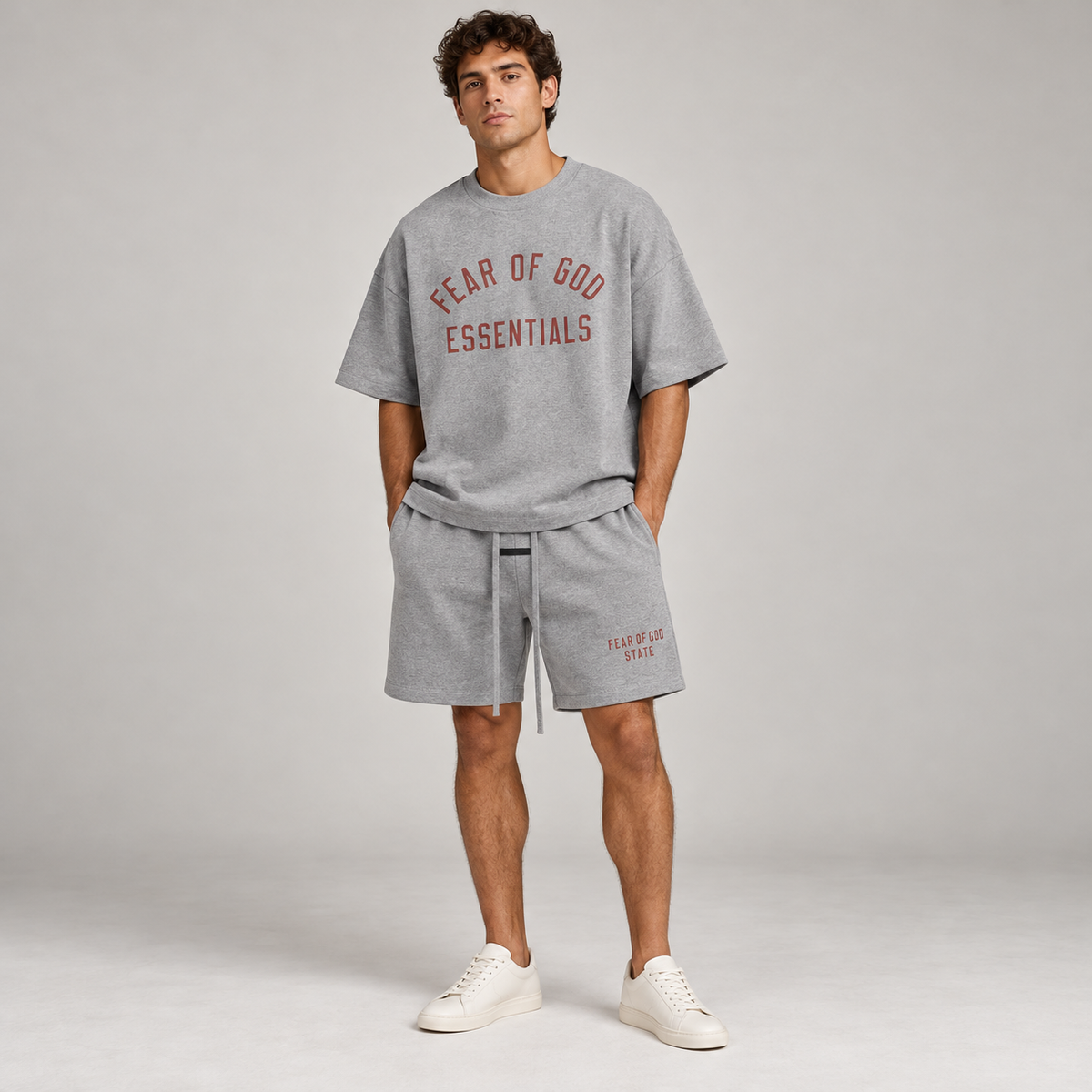 Essentials Dark Heather Summer Set Studio Model SneakerMood