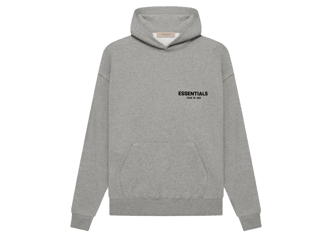 Essentials Dark Oatmeal Hoodie Front SneakerMood