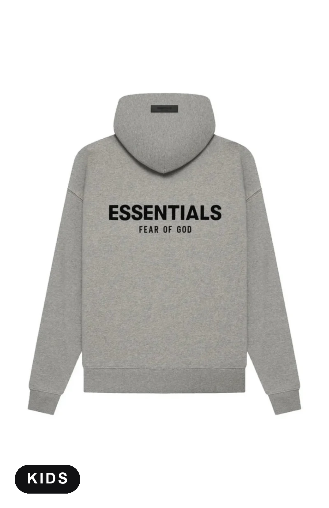 Essentials Dark Oatmeal Hoodie Enfant – vue de dos – SneakerMood