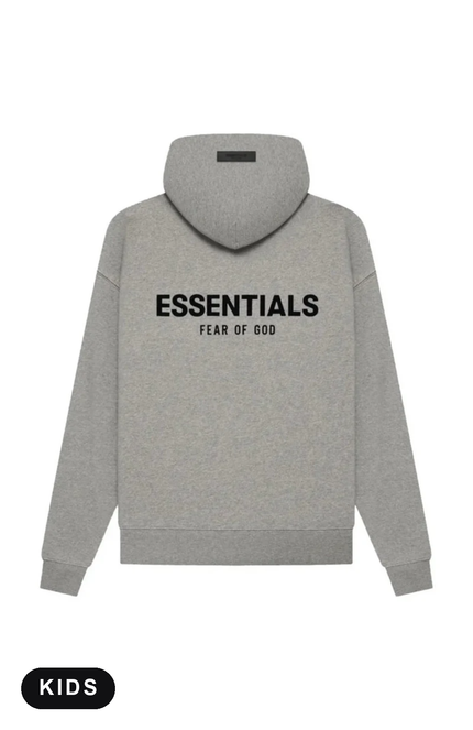 Essentials Dark Oatmeal Hoodie Enfant – vue de dos – SneakerMood