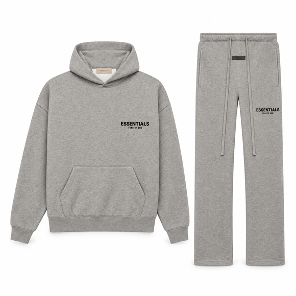 Essentials Dark Oatmeal Relaxed Winter Set Complete Outfit SneakerMood