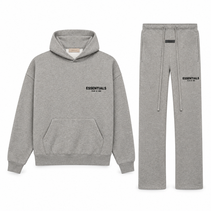 Essentials Dark Oatmeal Relaxed Winter Set Complete Outfit SneakerMood