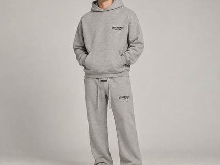 Essentials Dark Oatmeal Relaxed Winter Set Studio Model SneakerMood