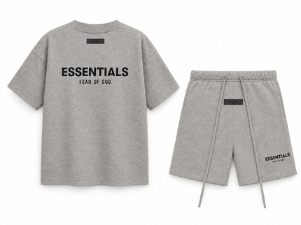 Essentials Dark Oatmeal Summer Set Complete Outfit SneakerMood