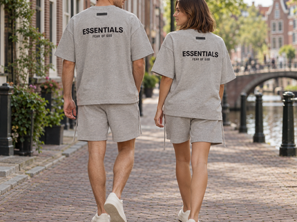 Essentials Dark Oatmeal Summer Set Streetwear Couple Back SneakerMood
