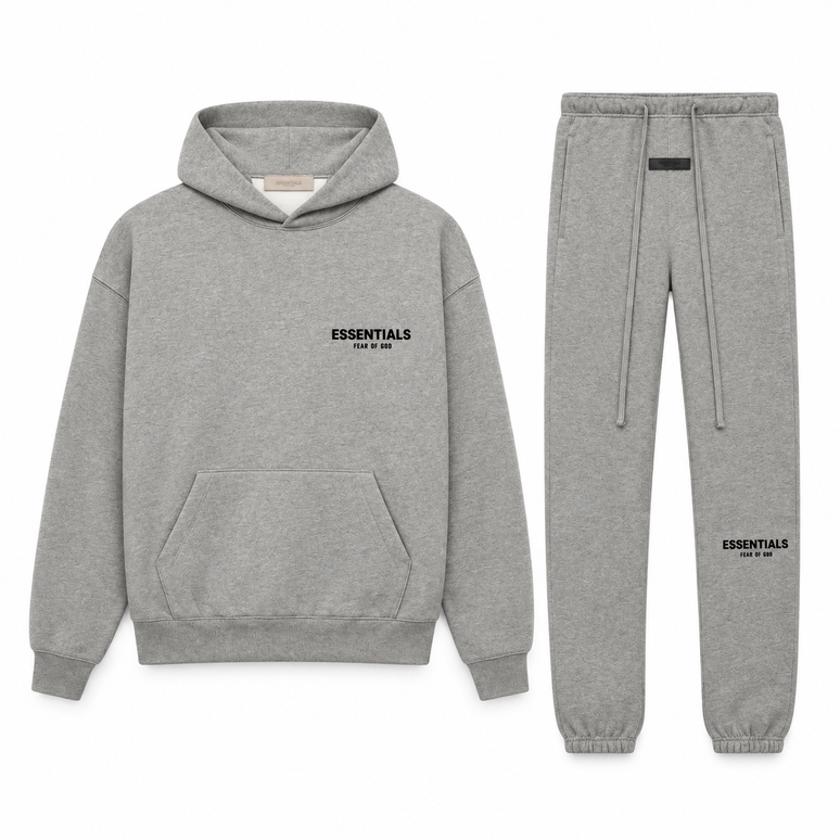 Essentials Dark Oatmeal Winter Set Complete Outfit SneakerMood