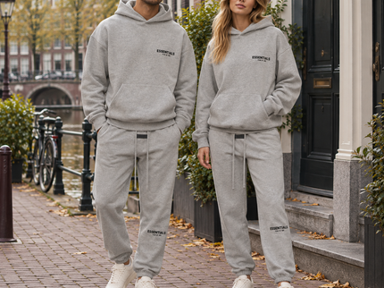Essentials Dark Oatmeal Winter Set Streetwear Couple SneakerMood